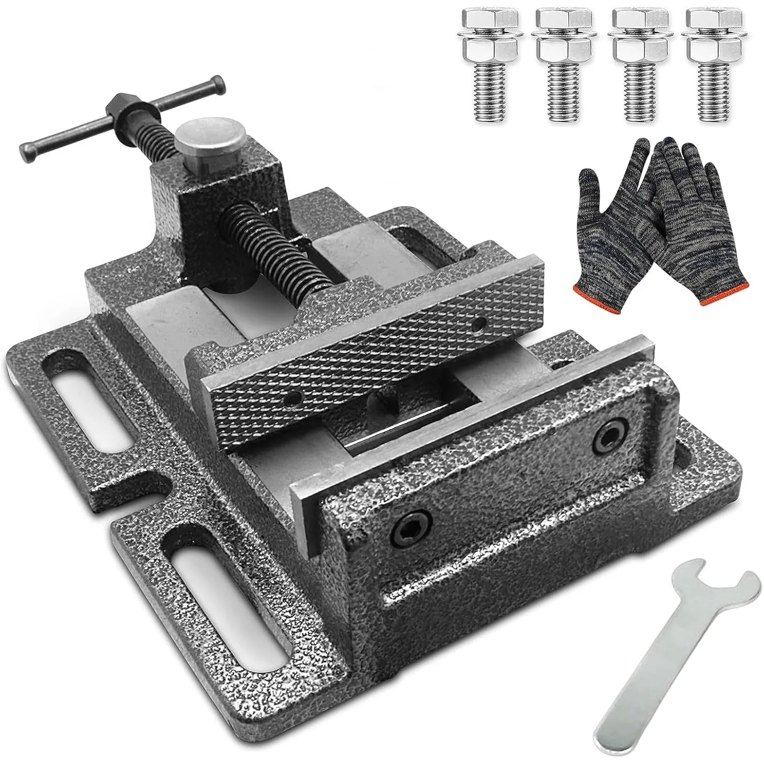 

Drill Press Vise, 4.0" Black, Quick Release Workbench Industrial Vise Clamp, High-grade cast steel Bench Clamp