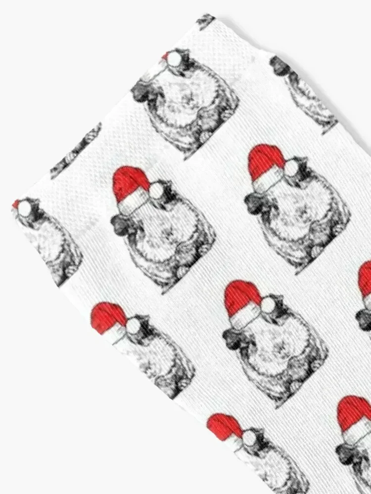 Christmas Guinea Pig Santa Pet Animal Holiday Socks hockey moving stockings Men's compression Girl'S Socks Men's