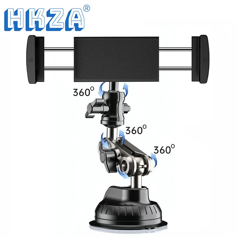 Universal Metal Tablet Phone Holder in Car Ball Head Bracket Suction Cup Mount 360 Rotation Stand for iPad 12.9