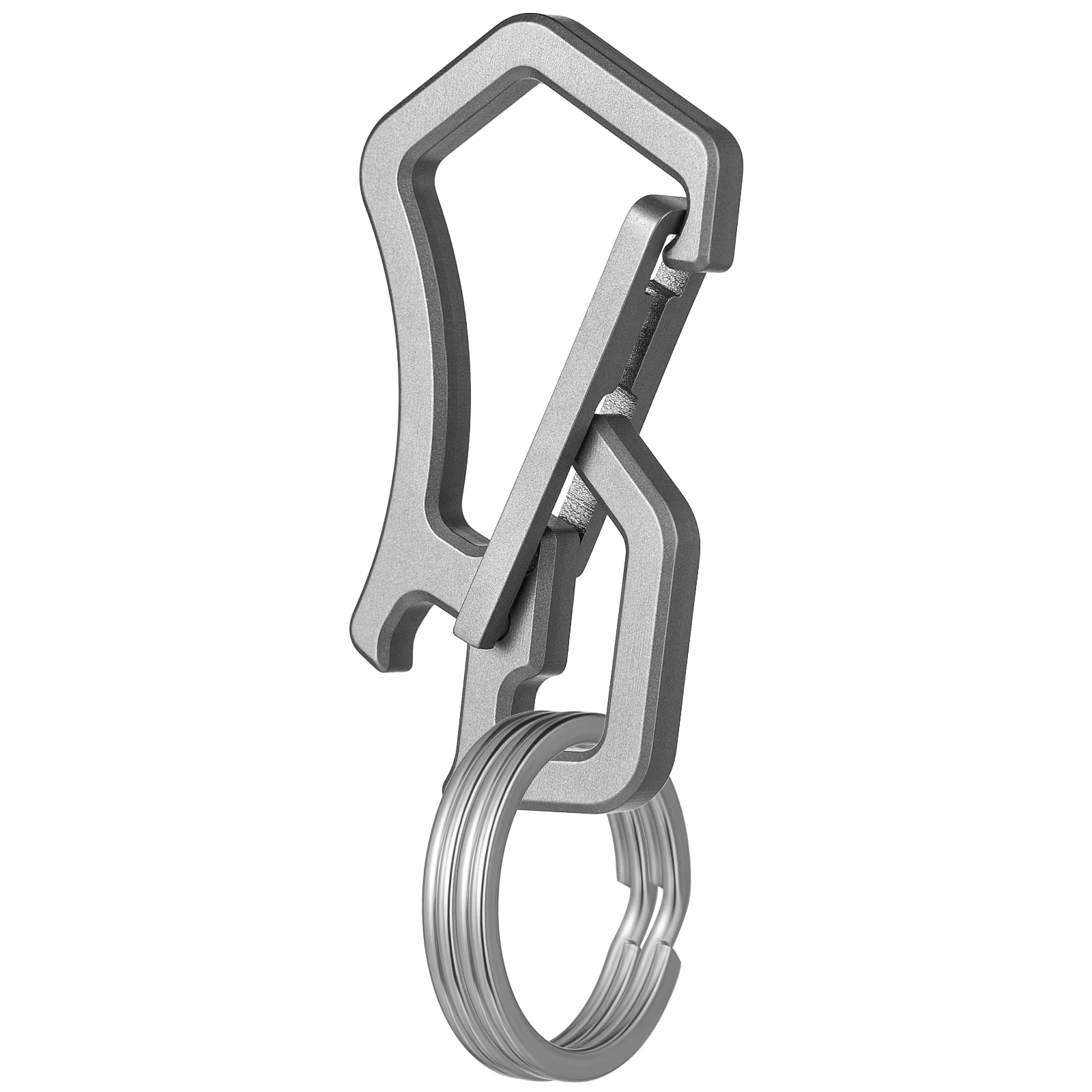 

Titanium Carabiner Keychain Clip, Anti-Lost Key Ring Holder, Self-Locking Metal Gate Clip Key Chain Bottle Opener