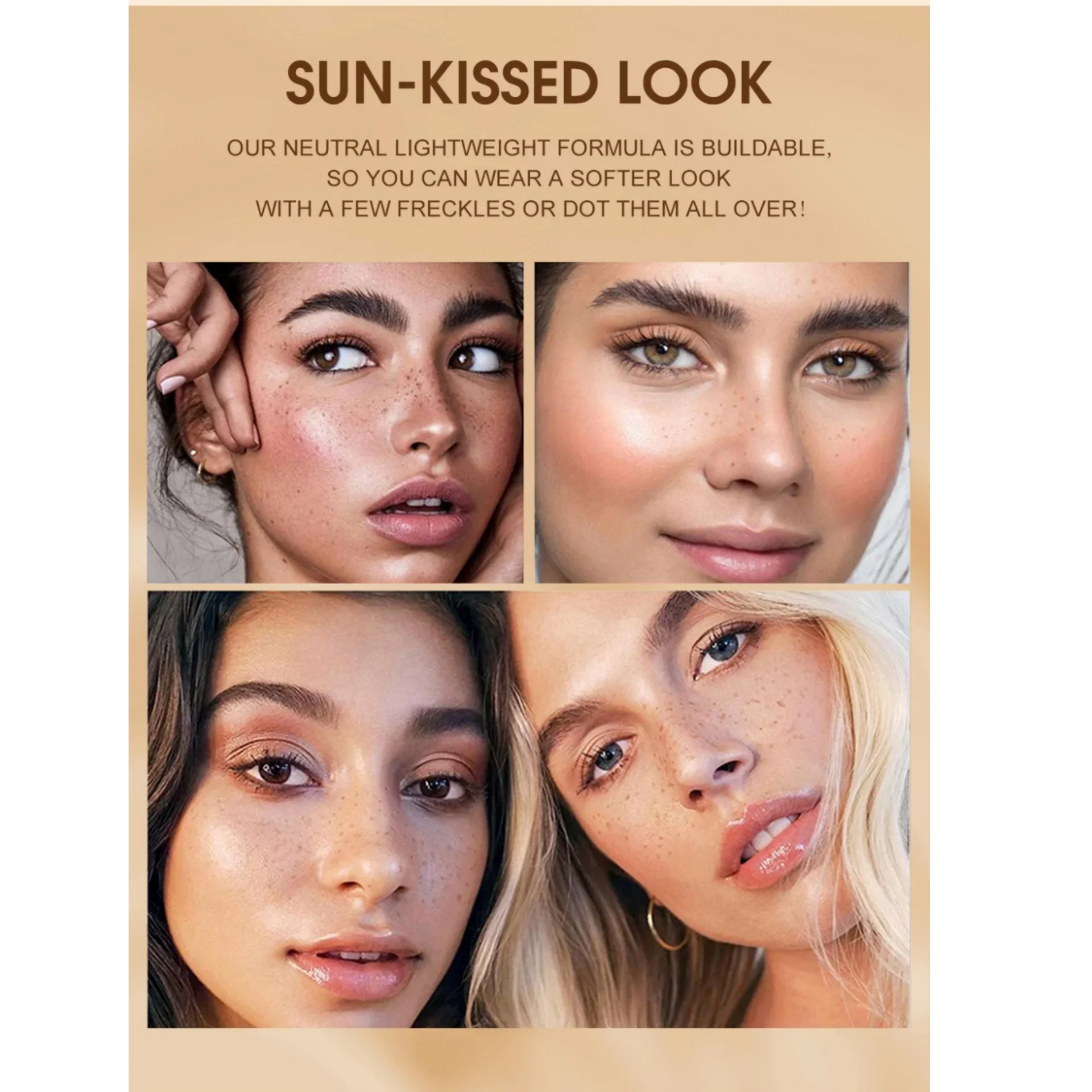 4PCS Gesicht Gefälschte Sommersprossen Stift Langlebige Natürliche Dot Spot Tönung Lebensechte Sunkissed Make-Up Weiche Braun Sommersprossen Stift Make-Up