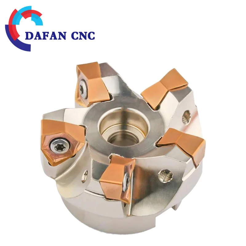 

63 мм 90 ° Высокоскоростная торцевая фреза MFWN90, двухсторонняя шестиугольная пластина для тяжелой резки WNMU08, прецизионная обработка с ЧПУ