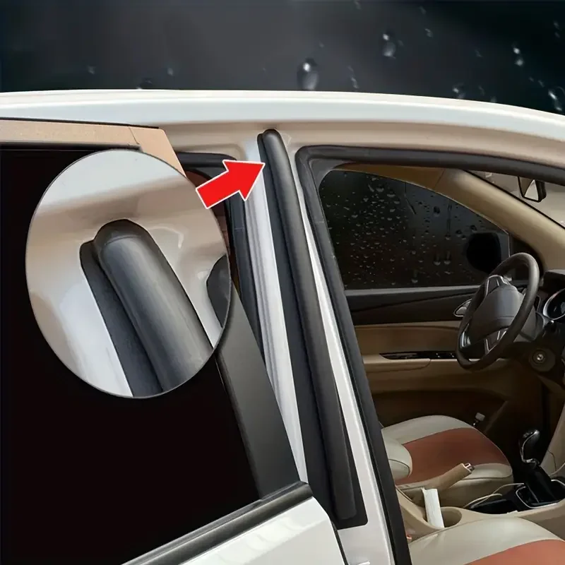 

Car B Pillar Seal Strip Rubber Car Door Middle Column Weather Strip Waterproof Dustproof Self-Adhesive Sealing Strip Accessories