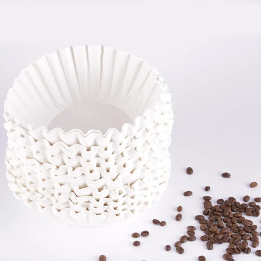 500Pcs Odorless High Grade Coffee Filter Paper Bowl Shaped for Commercial Use Even Flow Tall Side Design Preserves Flavor White