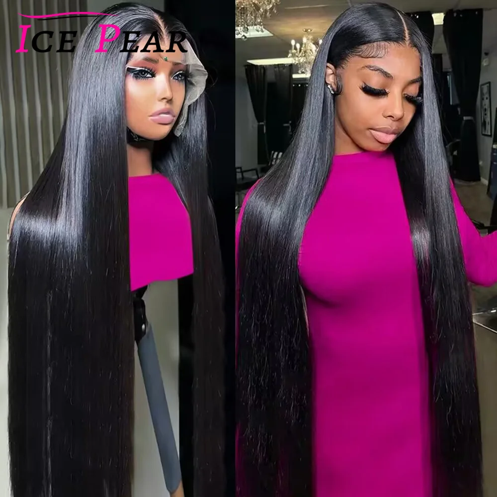 32 Inches 13x6 HD Lace Frontal Wigs Brazilian Straight Lace Front Wig 13x4 Transparent Lace Front Human Hair Wigs Pre Plucked