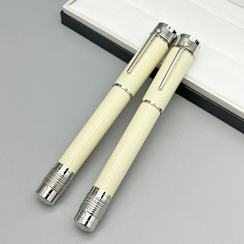 lanlan limited edition luxo mb fountain pen rollerball pen escrita suave com numero de serie vaca leite amarelo gandhi metal 01