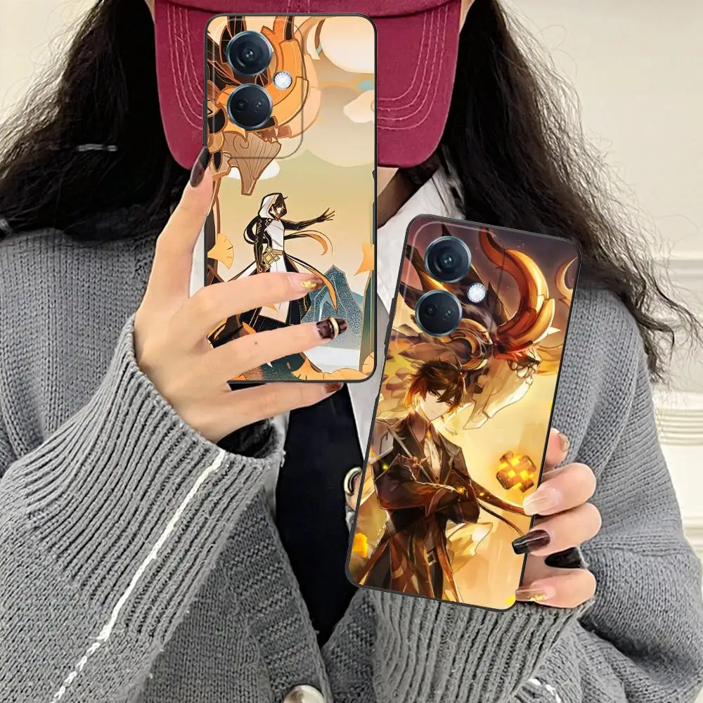 

Game GI Zhongli Matte TPU Mobile Phone Case for OPPO Find X9 X8 X7 X6 X5 X3 X2 Plus s Pro Ultra Lite Colorful Printing Cover