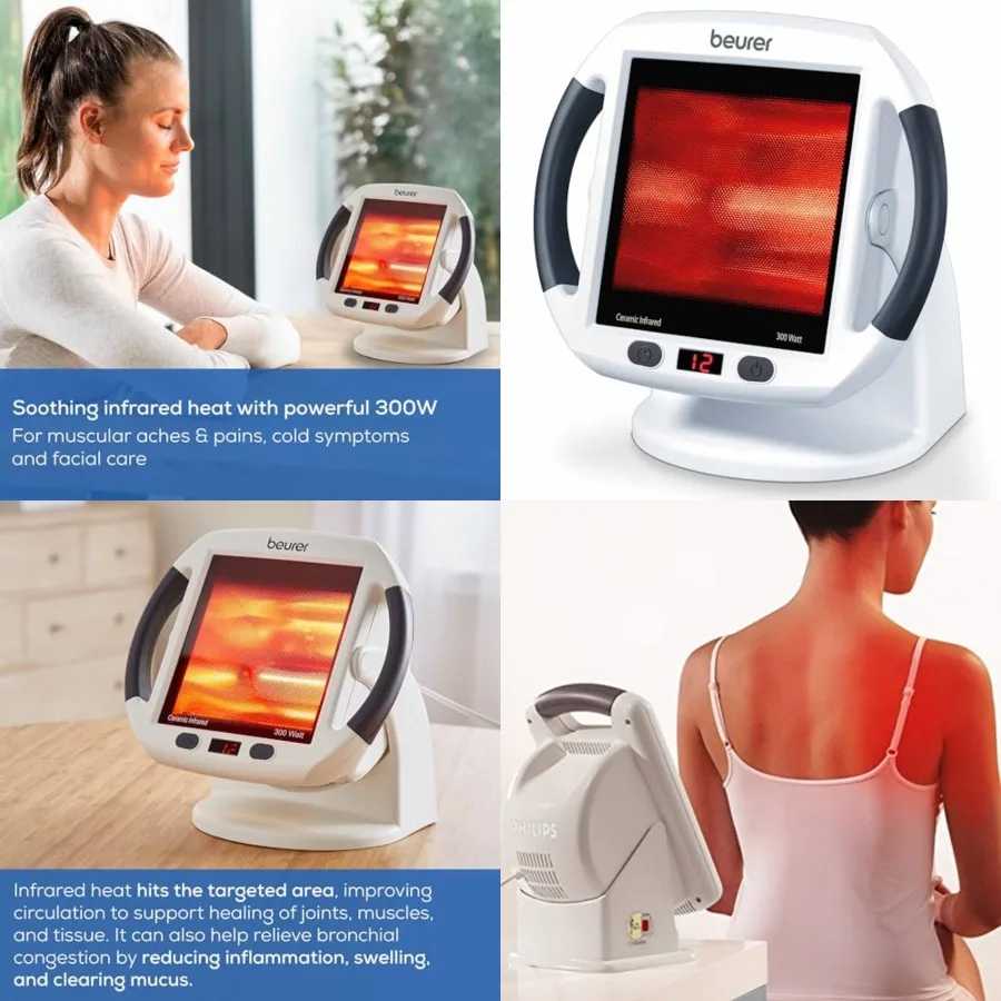 

Beurer IL50 Infrared Heat Lamp Heated Red Light Therapy Lamp for Body, Face, Sinuses, and Skin - Effective Muscle Pain and Cold