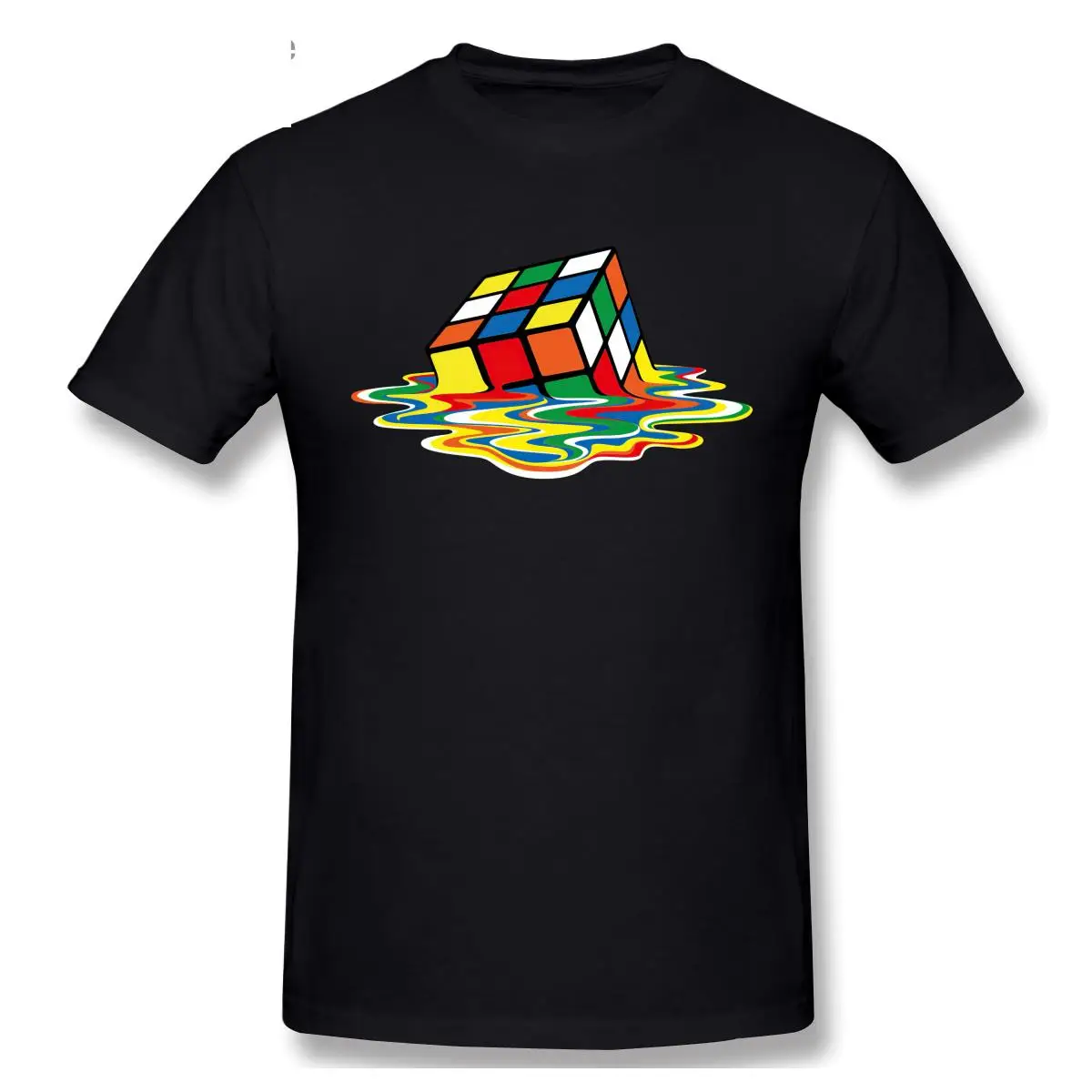 Sheldon Cooper - Melting Rubik's Cube T-Shirt Short Sleeve Casual Men Fashion O-neck 100% Cotton T-Shirts Tee Top