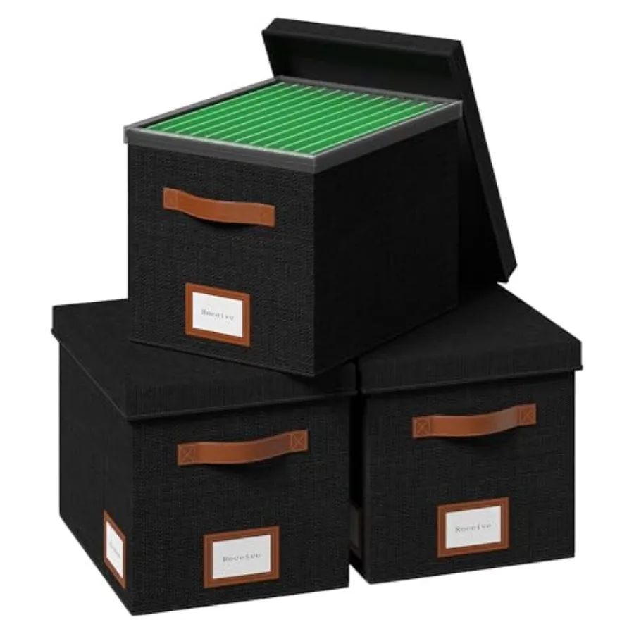 

File Organizer Box with Lid File Box for Hanging Decorative File Organizer with One-Piece Integrated Plastic Slide Rail 13.2x10