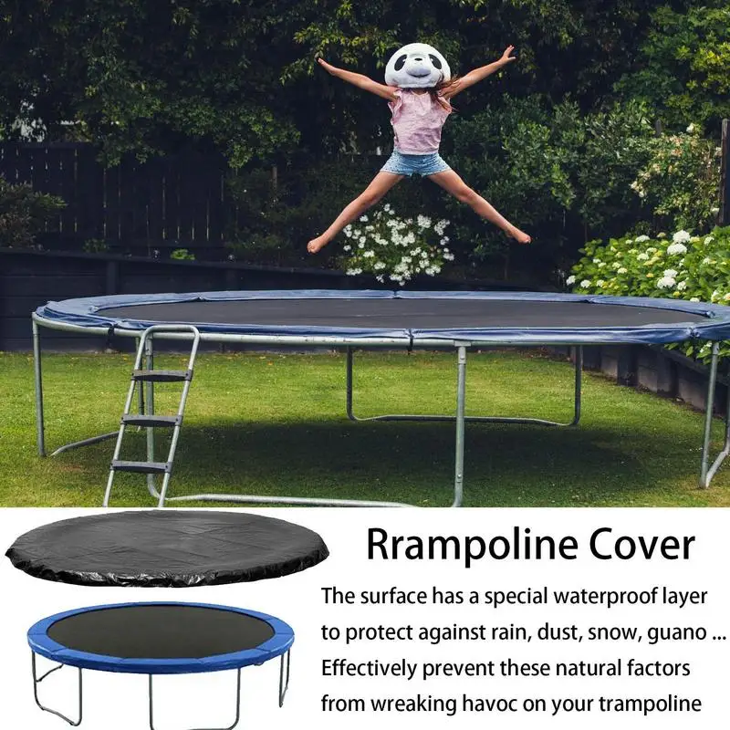 8/10/12/13 Feet Trampolines Cover Rainproof UV Resistant Dustproof Waterproof Wear-resistant Round Trampoline Protective Cover