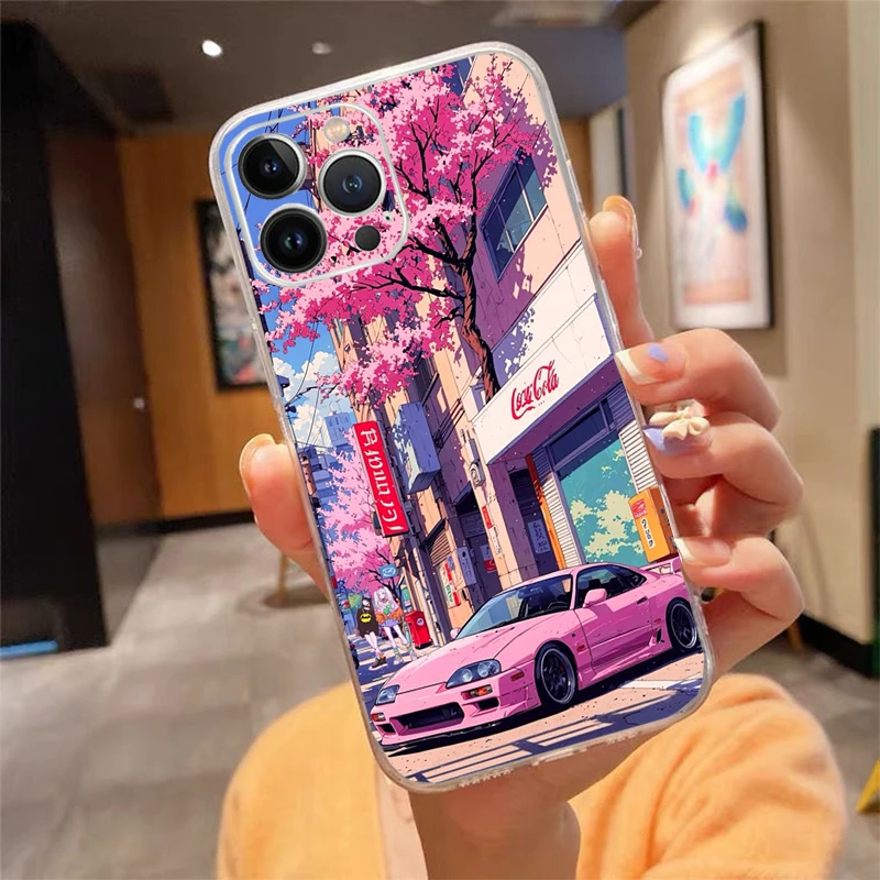 

Phone Case Carcasa Funda For iPhone 17 Pro Max Air 16 15 14 13 Pro Max 15 16 Pro 15Plus Japan Car Anime Case