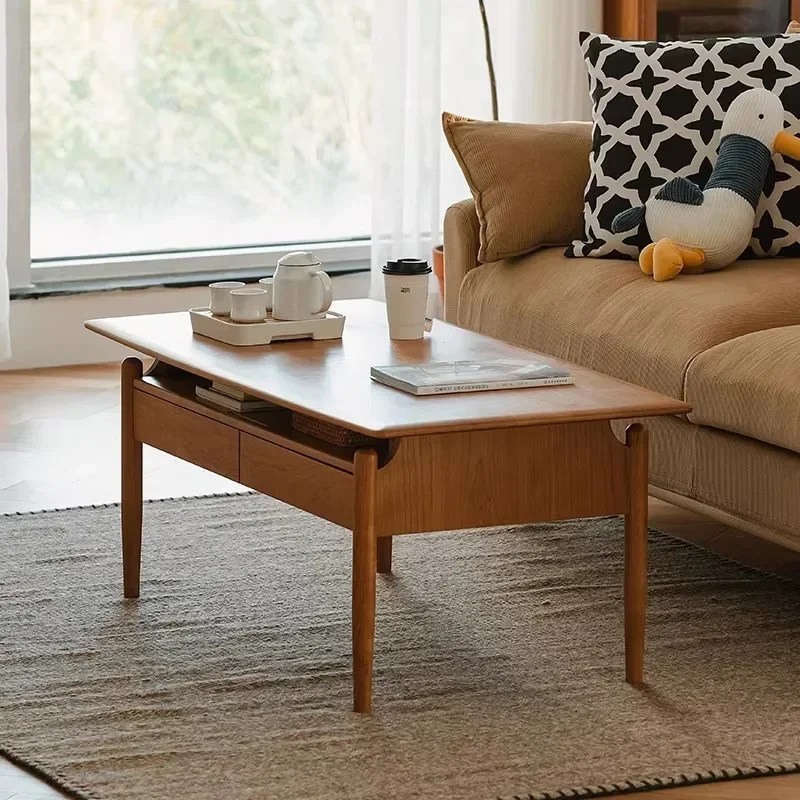 

Design multi-functional and simple Nordic solid wood small apartment living room home Japanese tea table