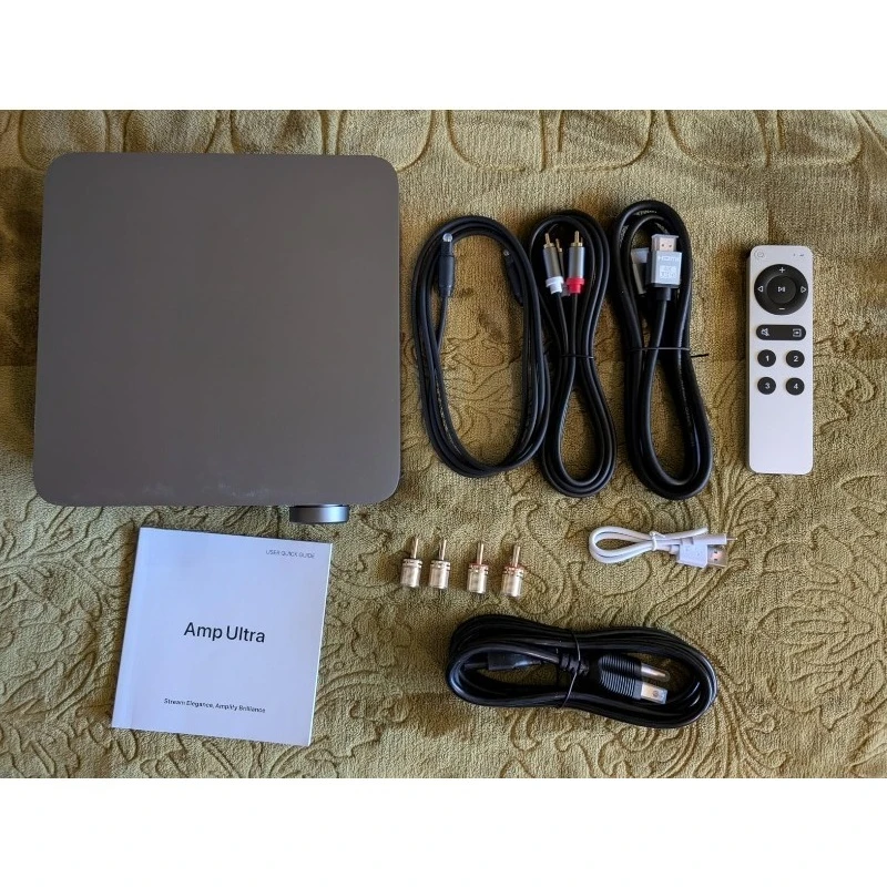 100W Streaming Audio Amplifier with Premium ES9039Q2M DAC Dual TPA3255 Amps   ARC Optical RCA Inputs Touchscreen