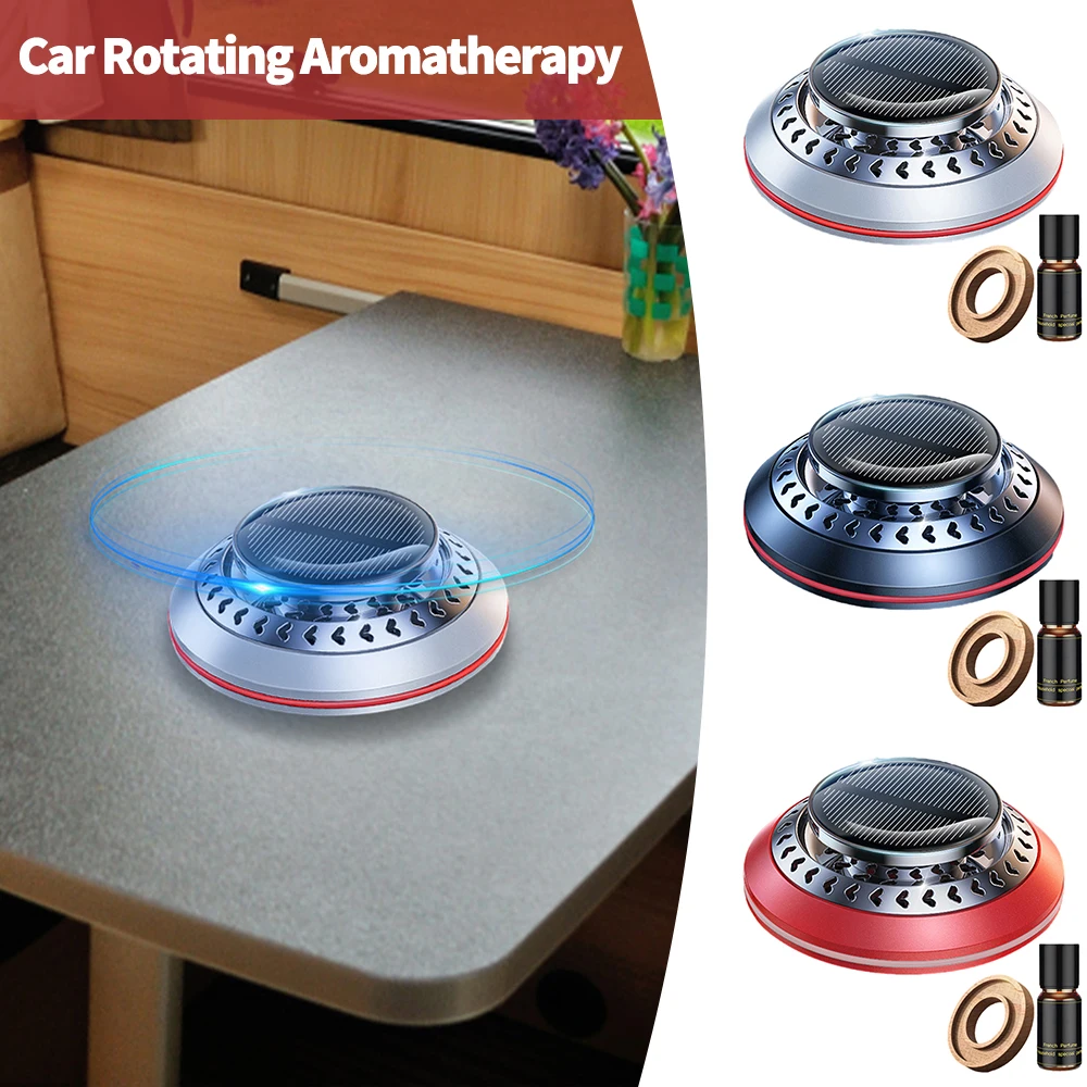 

Solar Powered Car Aromatherapy Solar Automatic Rotation Car Air Freshener Fragrance Car Ornaments Car Diffuser Interior Accessor