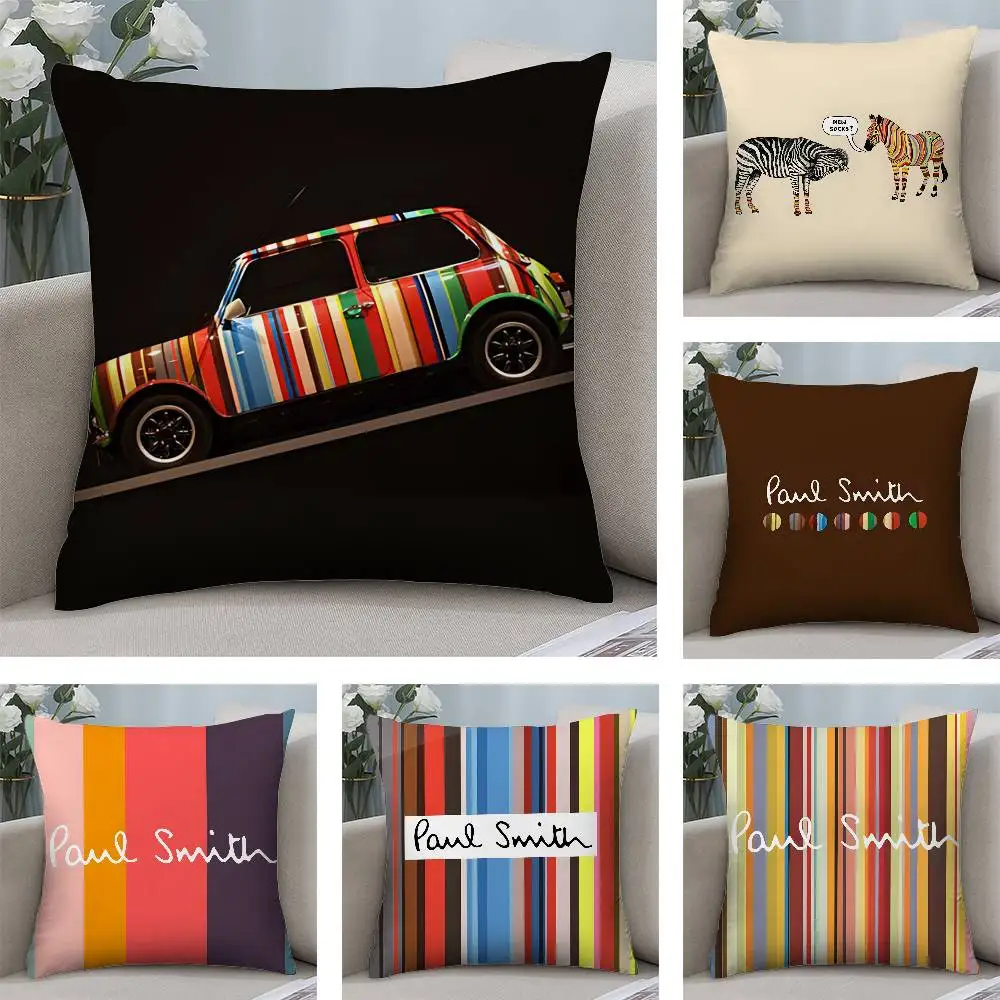 

S-Smith fashion P-Paul Pillow Case Plush Fabric Soft Colorfast Double Sided Print Short Plush Home Sofa Cushion Cover Throw