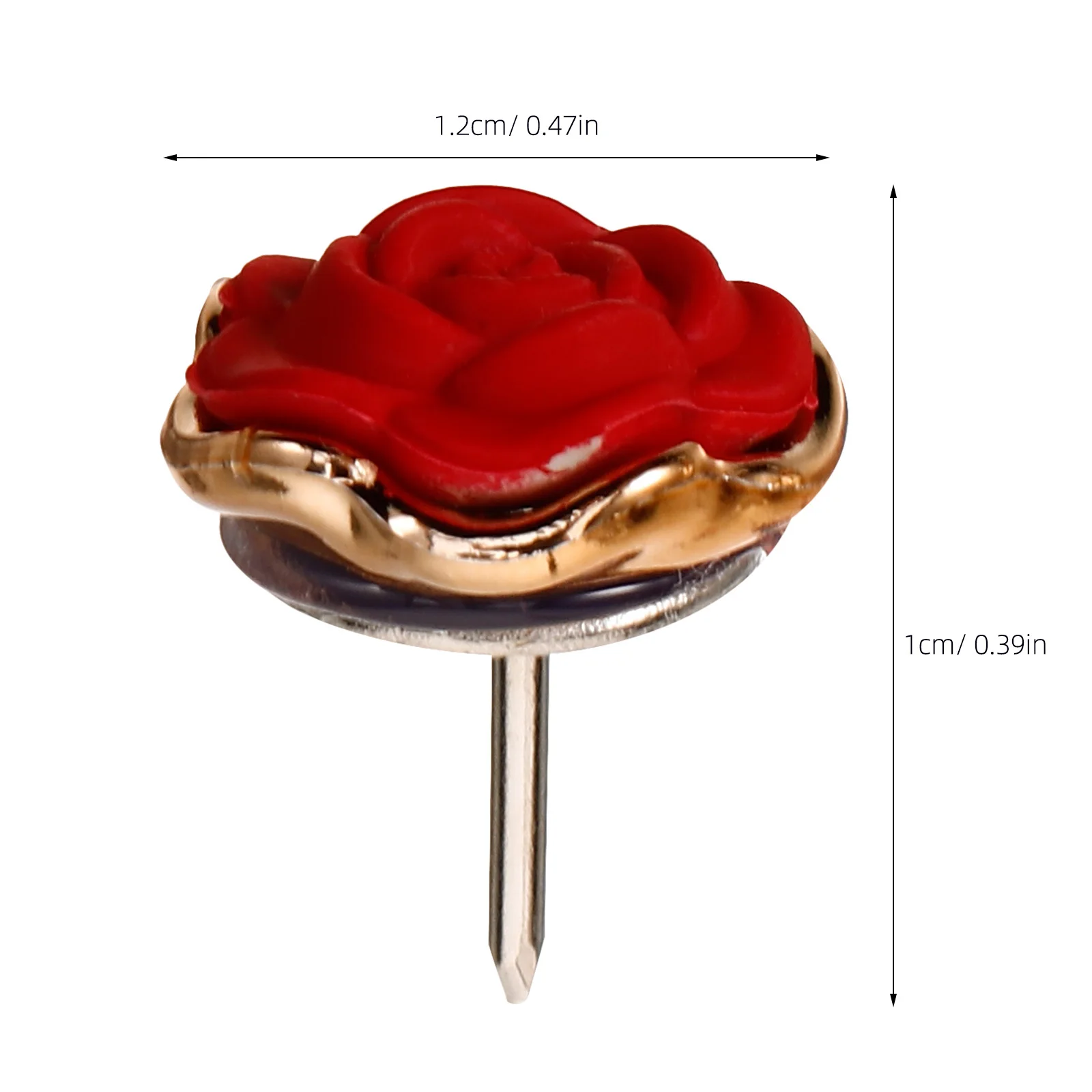 Chinchetas pequeñas con forma de rosa roja, chinchetas compactas multifunción para oficina, aula, hogar, tablero de corcho, 30 Uds.