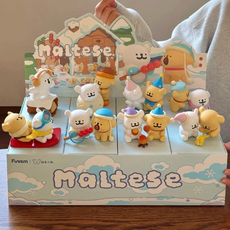 New Original Maltese Cute Figurine Blind Box New Style Warm Series Genuine Version Model Desktop Decorations Ornaments Toy Gift