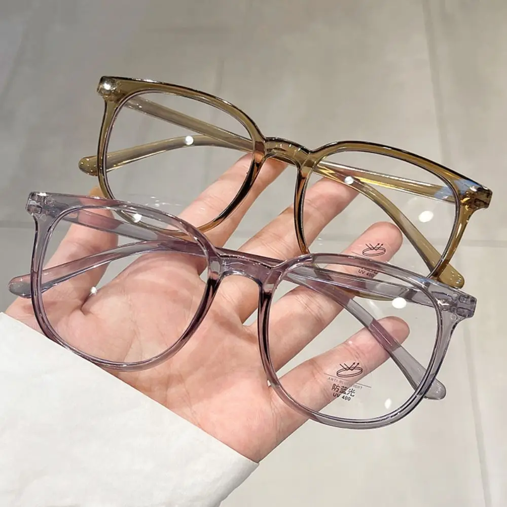 

Transparent Anti-blue Light Glasses Retro Anti Radiation Square Frame Myopia Glasses Eye Protective Lightweight