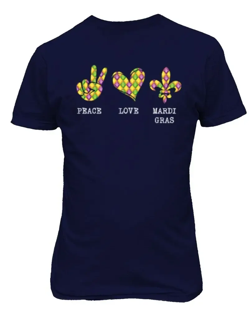 Peace Love Mardi Gras Carnival Colors Street Festival Unisex T-Shirt