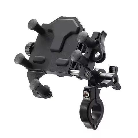 Motorcycle Phone Holder Universal Alloy Shock-Absorbing Motos Bicycle Handlebar Navigation Bracket 360&deg; Rotary Adjustable Stand