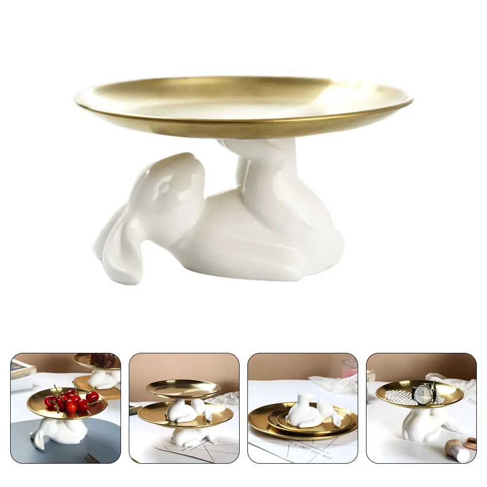 

Держатель для ювелирных изделий в виде кролика, лоток из нержавеющей стали для хранения колец, браслетов, серег, монет, торта, десерта, сервировки мелочей