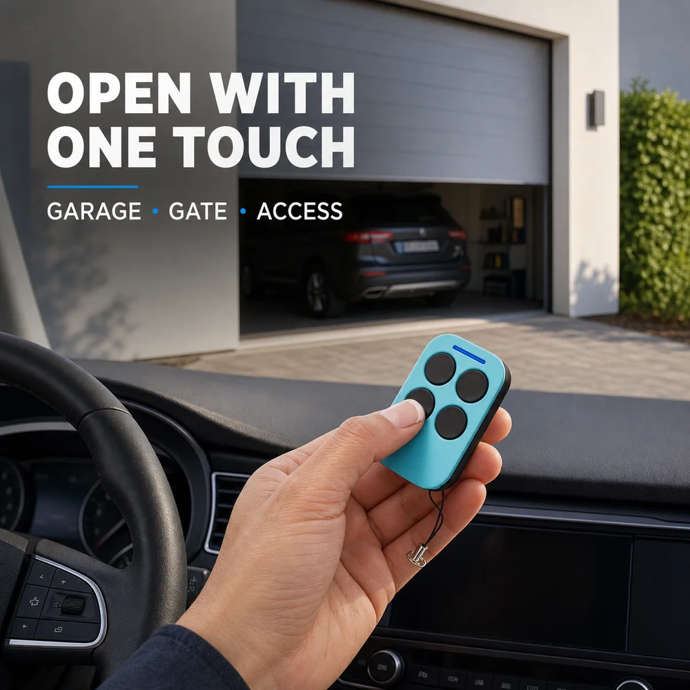 280-868MHz Multi-Frequency Garage Door Remote Control 4-Button Universal Clone Key Fob for Fixed and Compatible Rolling Codes