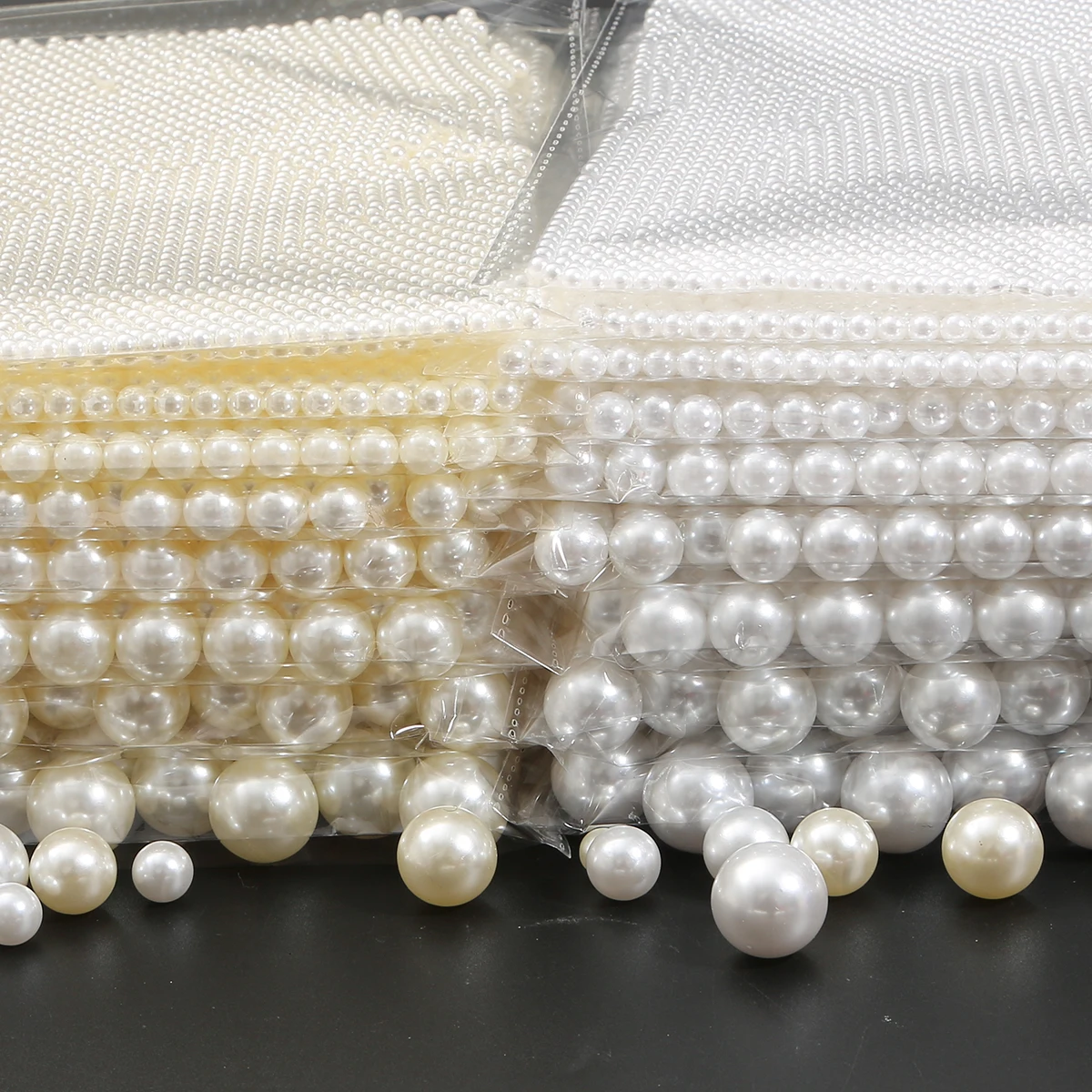 2/3/4/5/6/8/10/12/14/16/18mm Round No Hole Ivory/White ABS Imitation Pearl Beads For Nail Arts DIY Craft Scrapbook Decoration