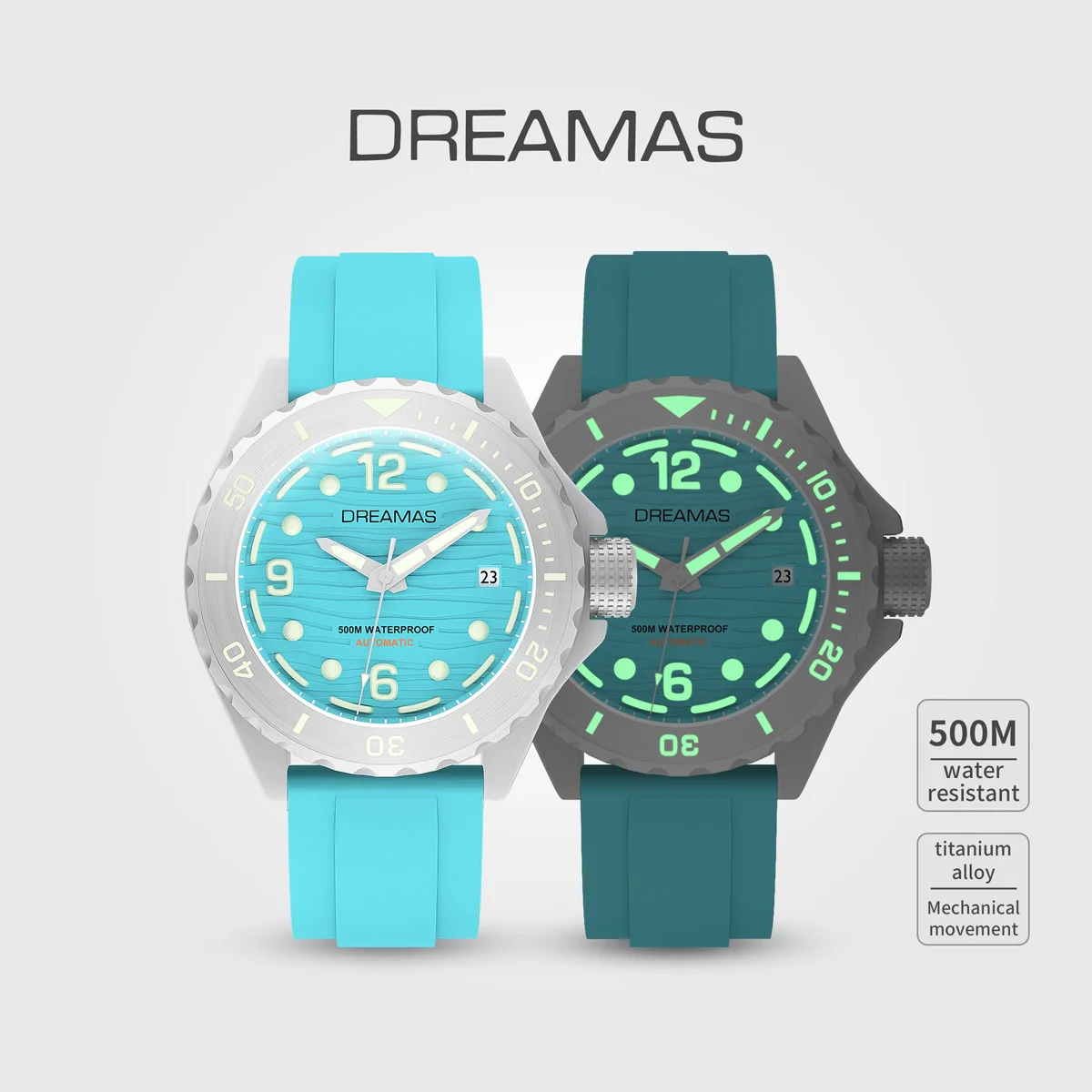 

DREAMAS Men's Premium Mechanical Watch Titanium Alloy Diving Watch Swiss Super Luminous Watch D0382G8