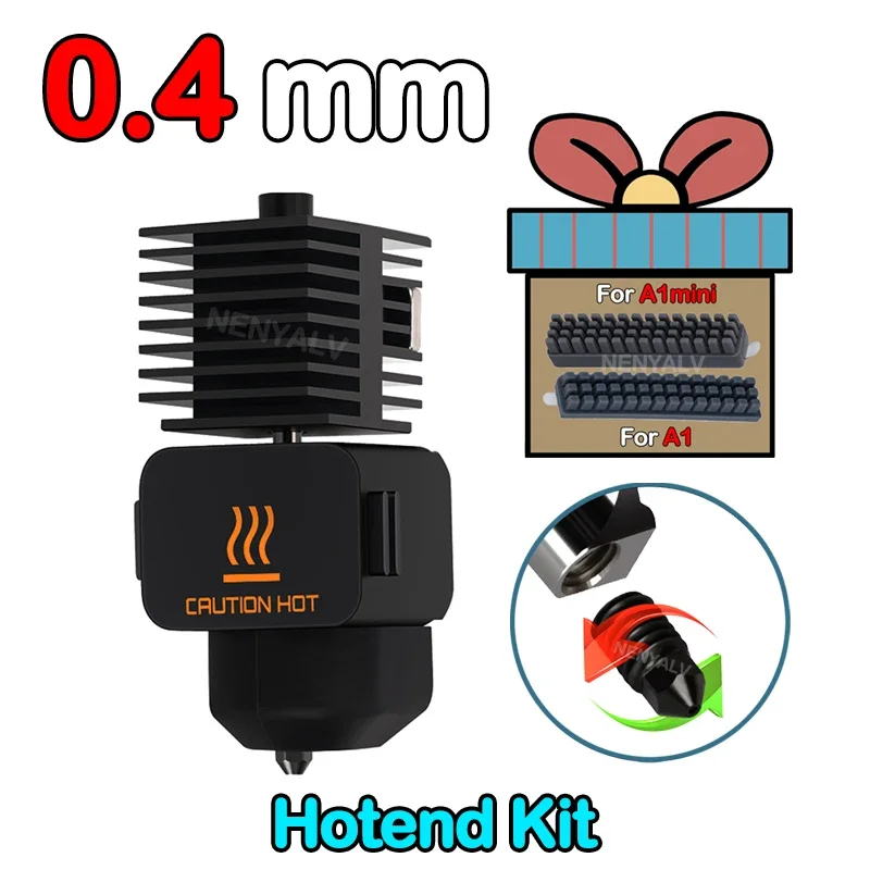 Hotend Voor Bambu Lab A1 mini Montage Hotend Kit 0.2 0.4 0.6 0.8MM Vervangbaar Mondstuk Voor 3D printer Bamboo Lab A1/A1 mini - afbeelding 1