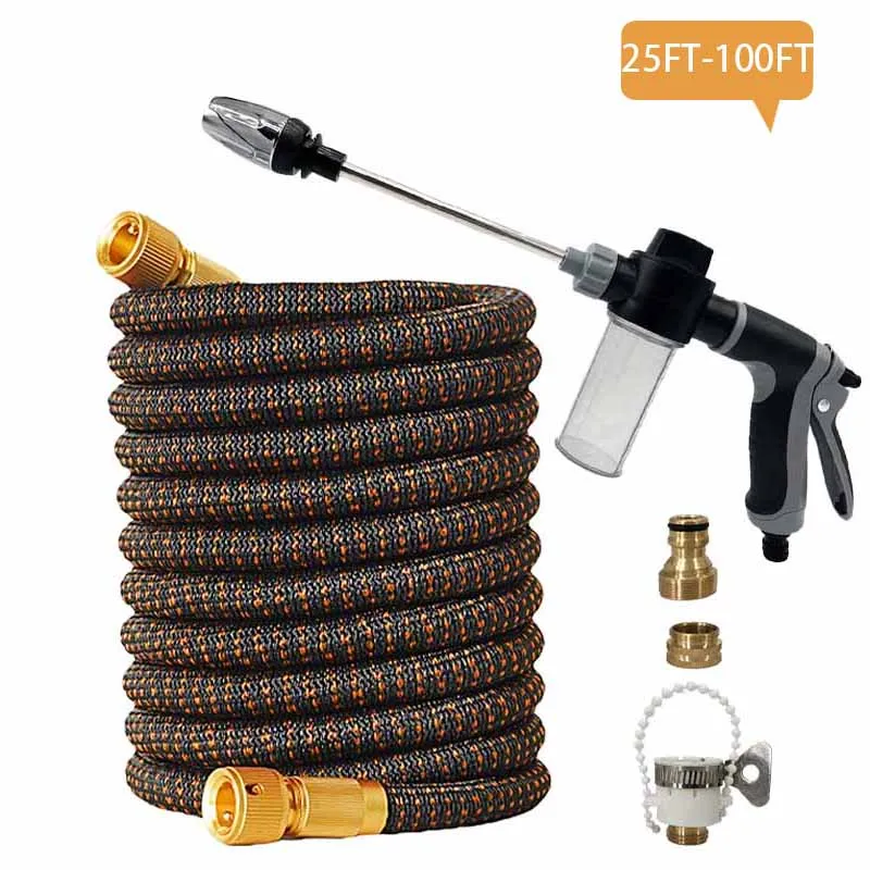 

25FT-100FT High-Pressure Hose+High-Quality Flexible Multifunctional Water Gun - Used For Car Washing And Garden Cleaning