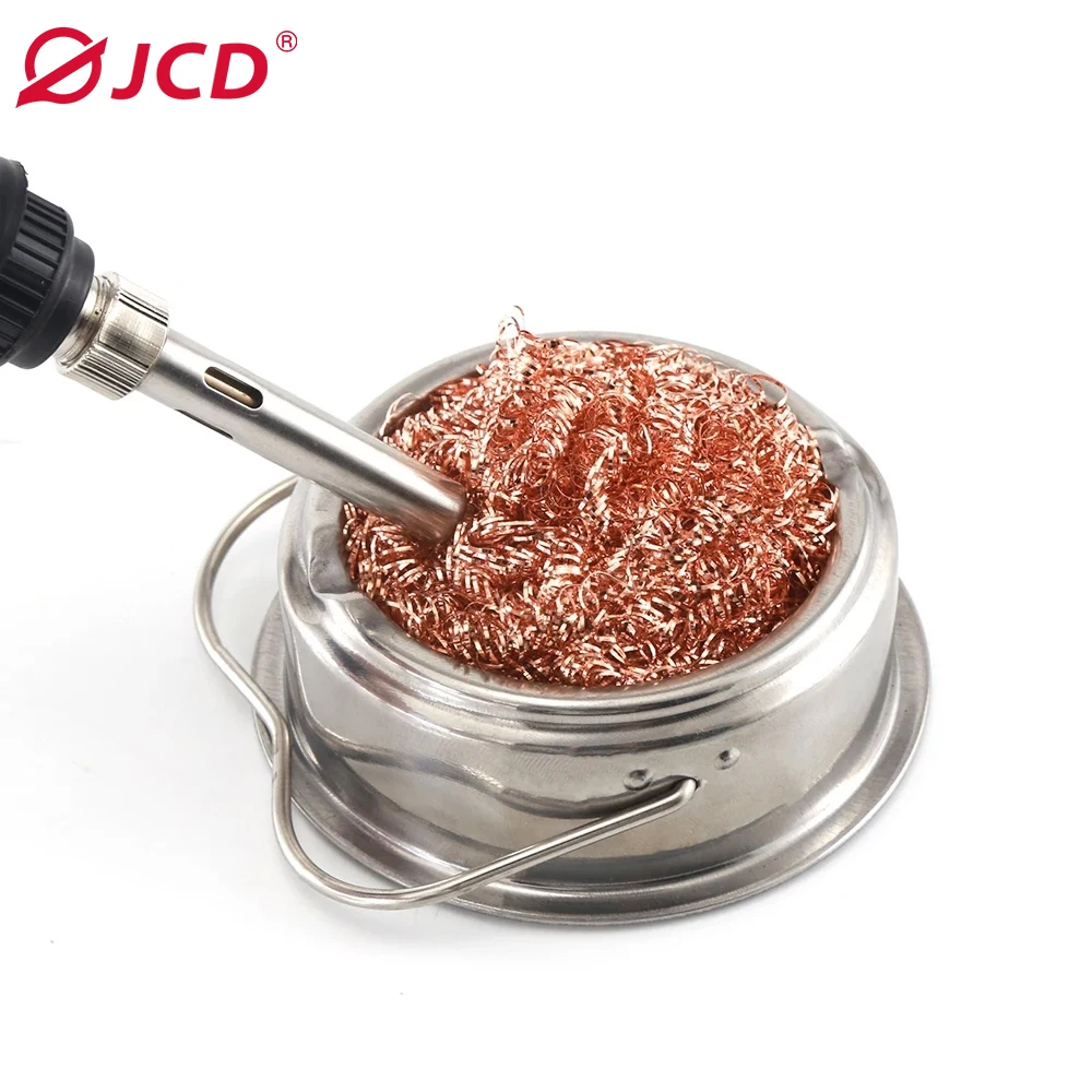 JCD Desoldering Soldering Iron Mesh Filter Cleaning Nozzle Tip Clean Cleaner Dross Cleaning Copper Wire Ball Tin Remove Box