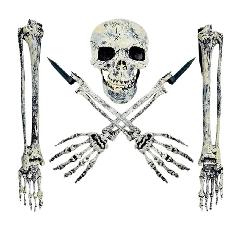 

ABLJ Graveyard Bone Decoration Halloween Skeleton Outdoor Glowing Stakes For Lawn Garden Party Decorations