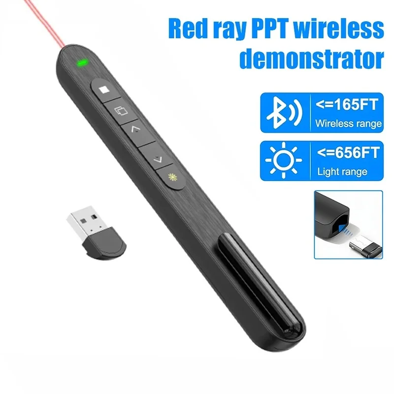 Wireless Presenter Page Turning Pen Laser Pointer PPT Stylus Pen Slide Pointer Infrared Remote Control For Projector Control Pen