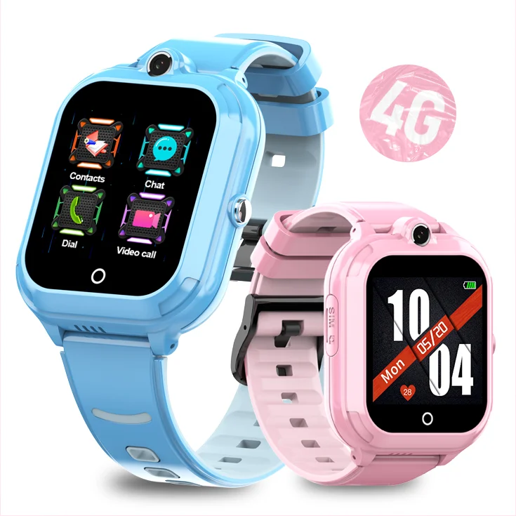 Kids Smart Watch 4G Sim Card SOS Phone Call Multiple Positioning SOS Button 5Days Standby Footprint Track Waterproof Safety Zone