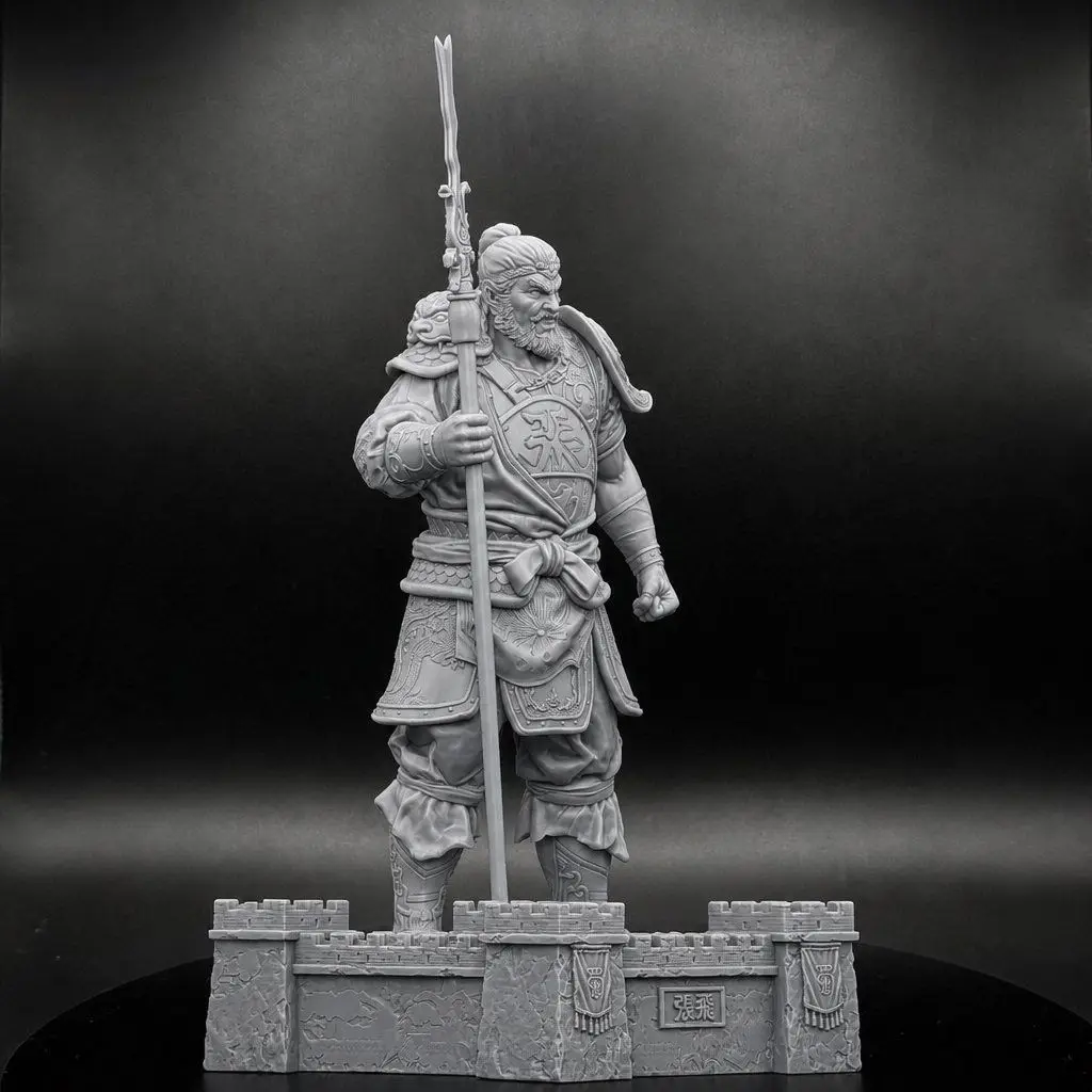 16/20/28cm Statue of Zhang Fei Collect Art Ornaments Romance of The Three Kingdoms 3D Gk Resin Model Figurine Miniature