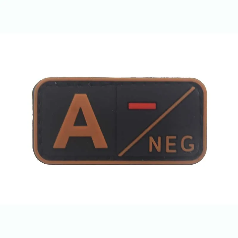 5*2,5 CM 3D Blutgruppe Abzeichen Patch A+ B+ AB+ O+ A- B- AB- O- PVC Gummi Embleme, Militärische Taktische Abzeichen Patches mit Haken – Detail 11