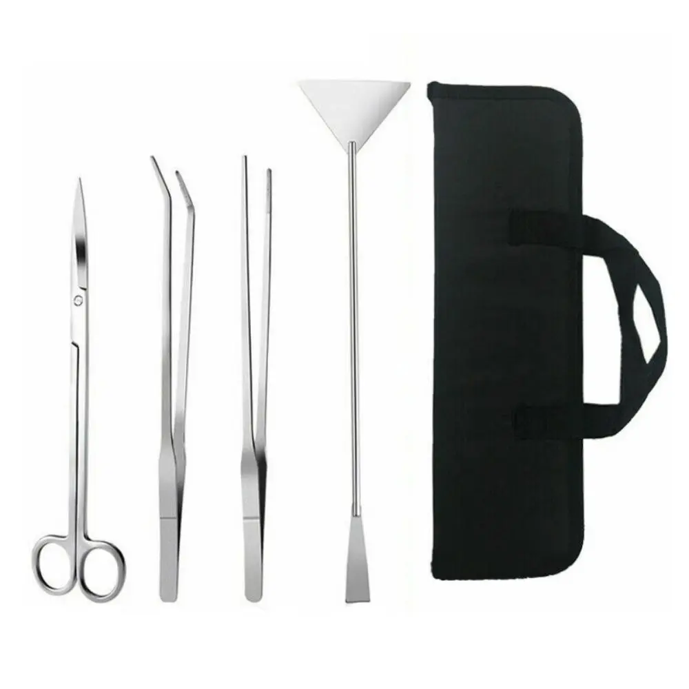 With Storage Bag Aquatic Plant Trim Tool Aquarium Tools Kit Tweezers Scissors Cleaning Tools Plants Wave Scissors