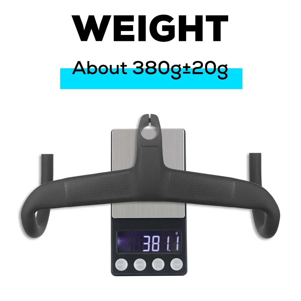 ULLICYC T3 جميع ألياف الكربون المتكاملة الانحناء مقبض كابل داخلي التوجيه للدراجات الطريق ، القطر 28.6 ، العرض 401-500mm #2