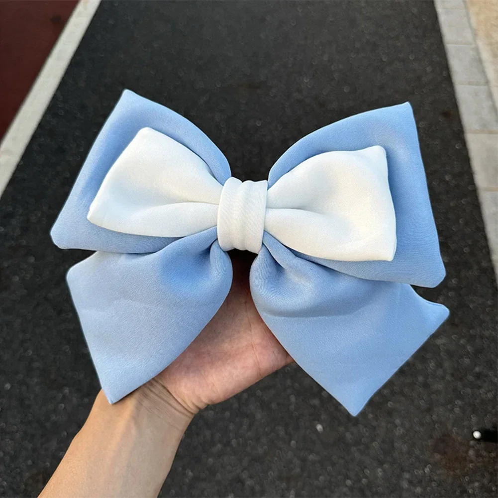 3D двухцветное украшение для шлема с большим бантом для девочек, ткань с бантом, атласная лента, украшение для шлема, аксессуары для мотоциклетного шлема