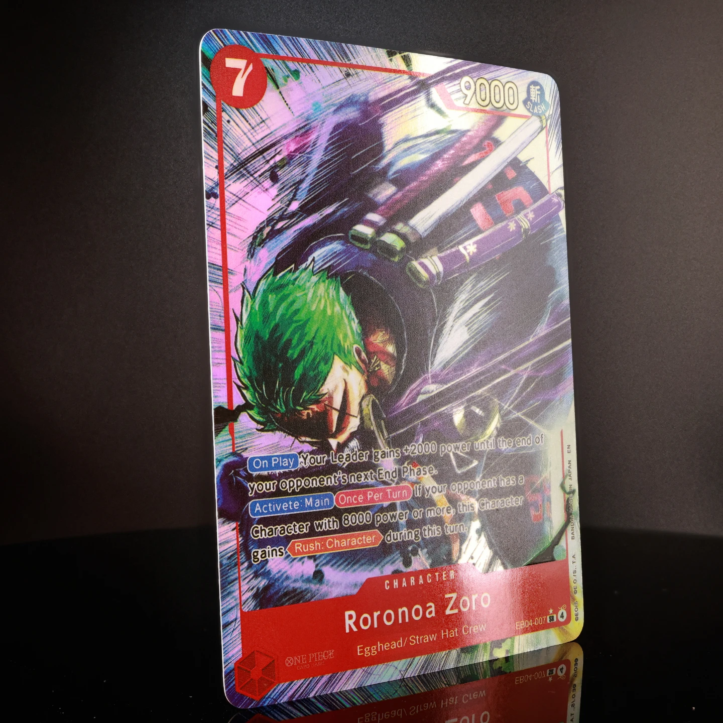 EB04-007 Zoro SR DIY One Piece TCG OPCG English EB04 7 Cost Red Zoro Textured Foil Card Anime Collectible Card