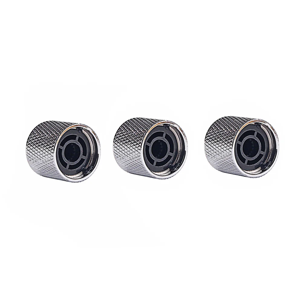 

3Pcs Aluminum Alloy Guitar Control Knobs Dome Style Bass Volume Tone Replacement Durable Silver Guitar Control Knob
