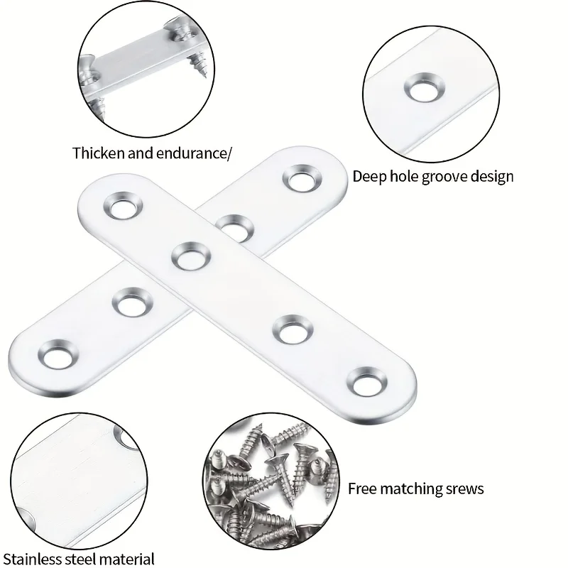 20-teilige Winkelhalterungen aus Edelstahl, 78 mm rechtwinklige Möbelverbinder, langlebige Industrie-Hardware für sichere Befestigung – Detail 1