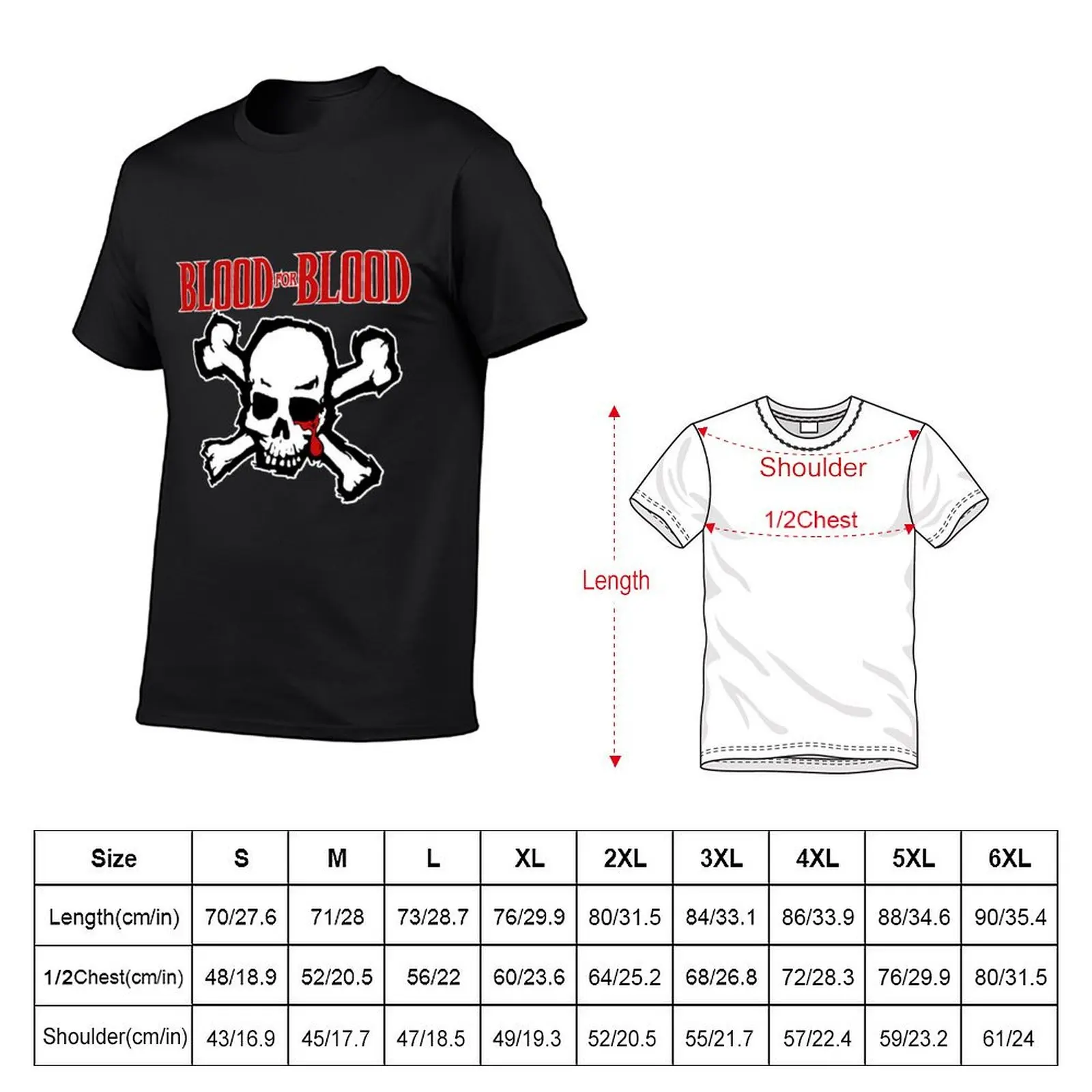 Camisetas vintage masculinas de secagem rápida, sangue por sangue, banda punk, roupas pesadas