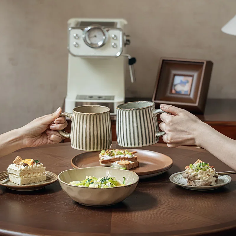 Handgefertigte Tassen mit hohem ästhetischem Wert, Vintage-Keramiktassen, Kaffeetassen, chinesische Keramik-Trinkutensilien