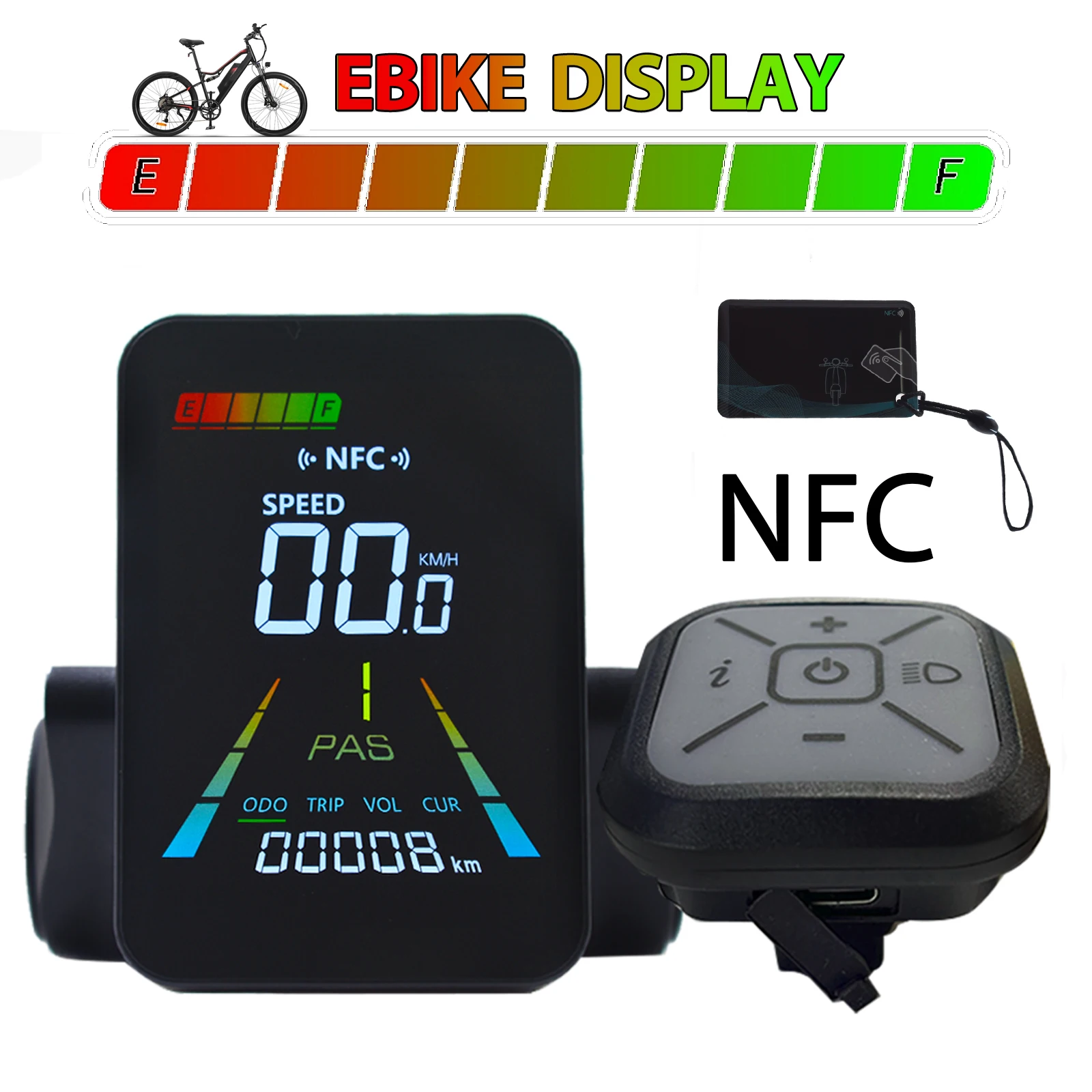 F3UART2Turn On The NFC Fatbike Screen E Bike LCD Display Electric Scooter  Speedometer Cycling Accessories Bicycle Computer