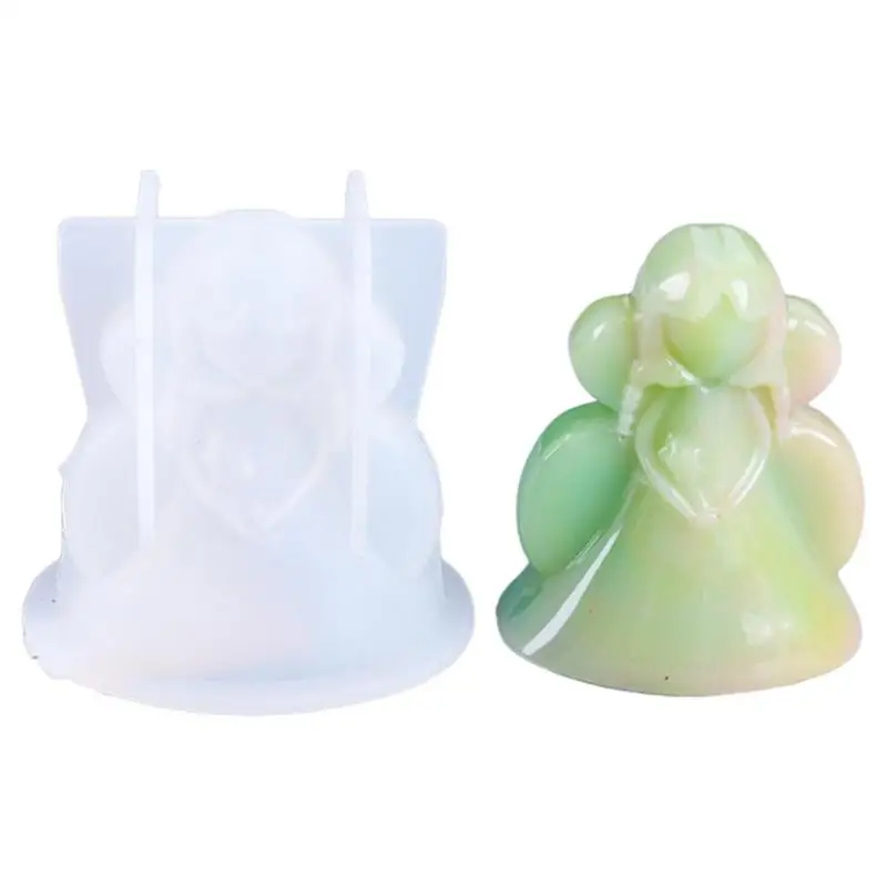 3D Angel Silicone Candle Molds Silicone Molds For Cake Decorating Cute Angel Girl Shape DIY Scented Candle Pendant Decoration image 4