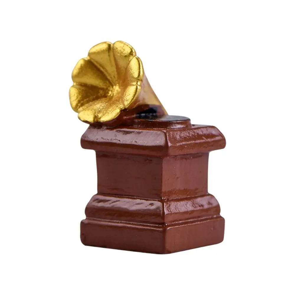 Decorazione domestica Figurina nostalgica retrò Mini case delle bambole Figura fotocamera Miniature Modello Resina creativa