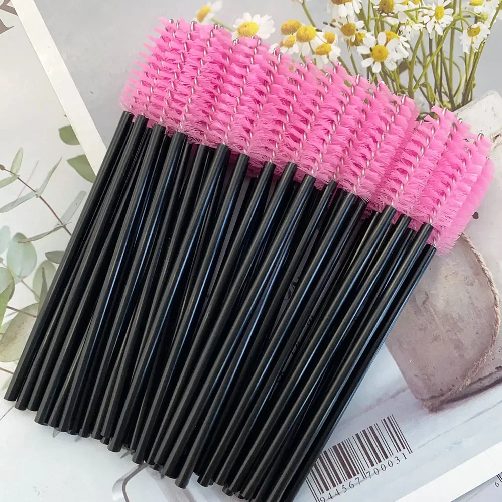 Brosse à cils de poulet avec manche en diamant, baguettes de mascara, fournitures d'extension de cils en cristal, pinceaux de maquillage applicateurs