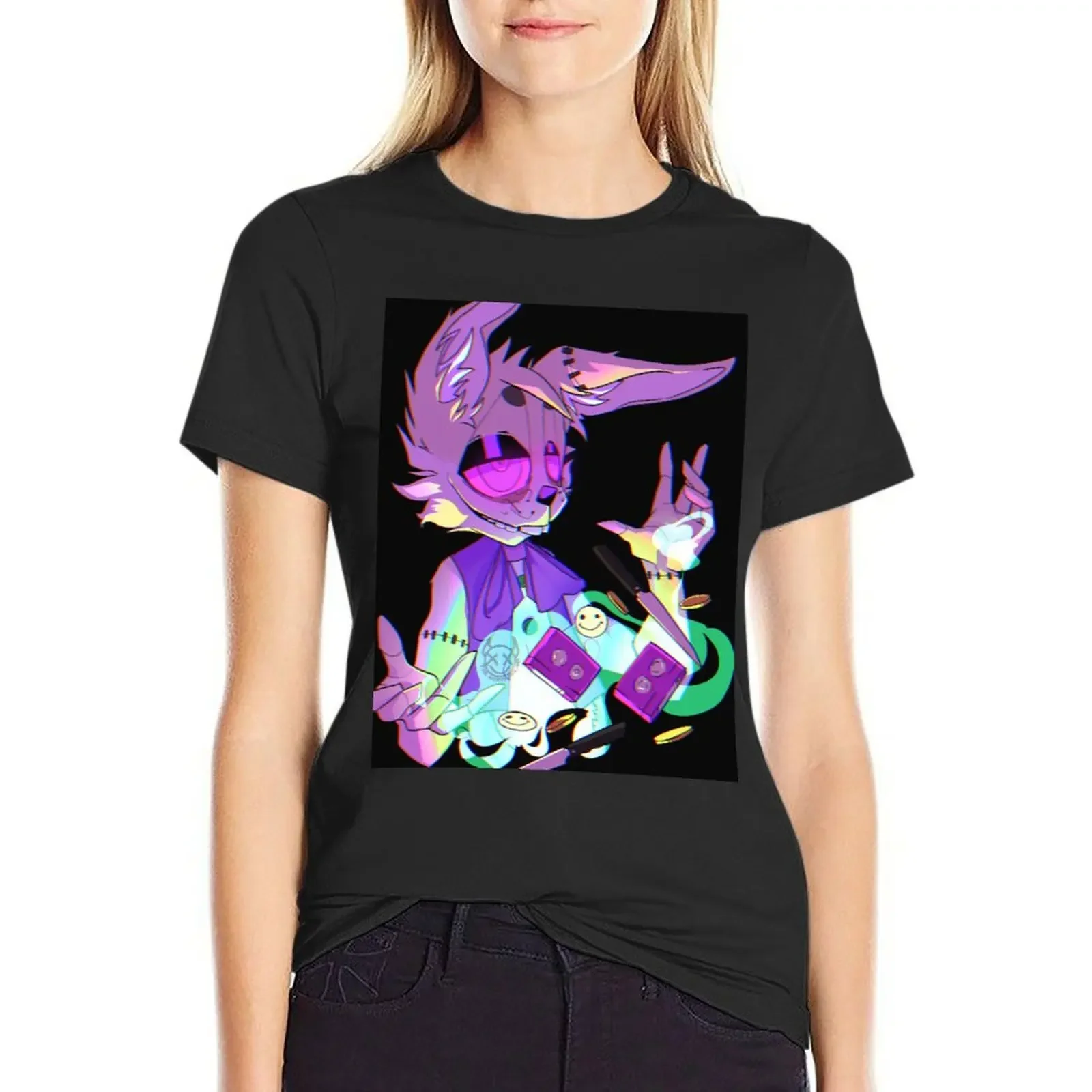 

Five nights at Freddie's Glitchtrap T-Shirt tops hippie clothes Woman fashion